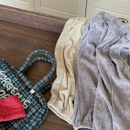 ノースリーブセットアップ ロゴ入りクロップドベスト+スウェットパンツセットアップ 2点セット【mh0010916】