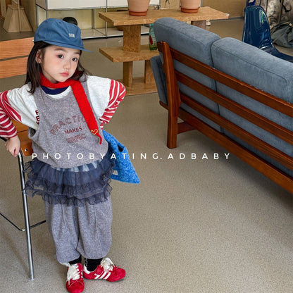 ノースリーブセットアップ ロゴ入りクロップドベスト+スウェットパンツセットアップ 2点セット【mh0010916】