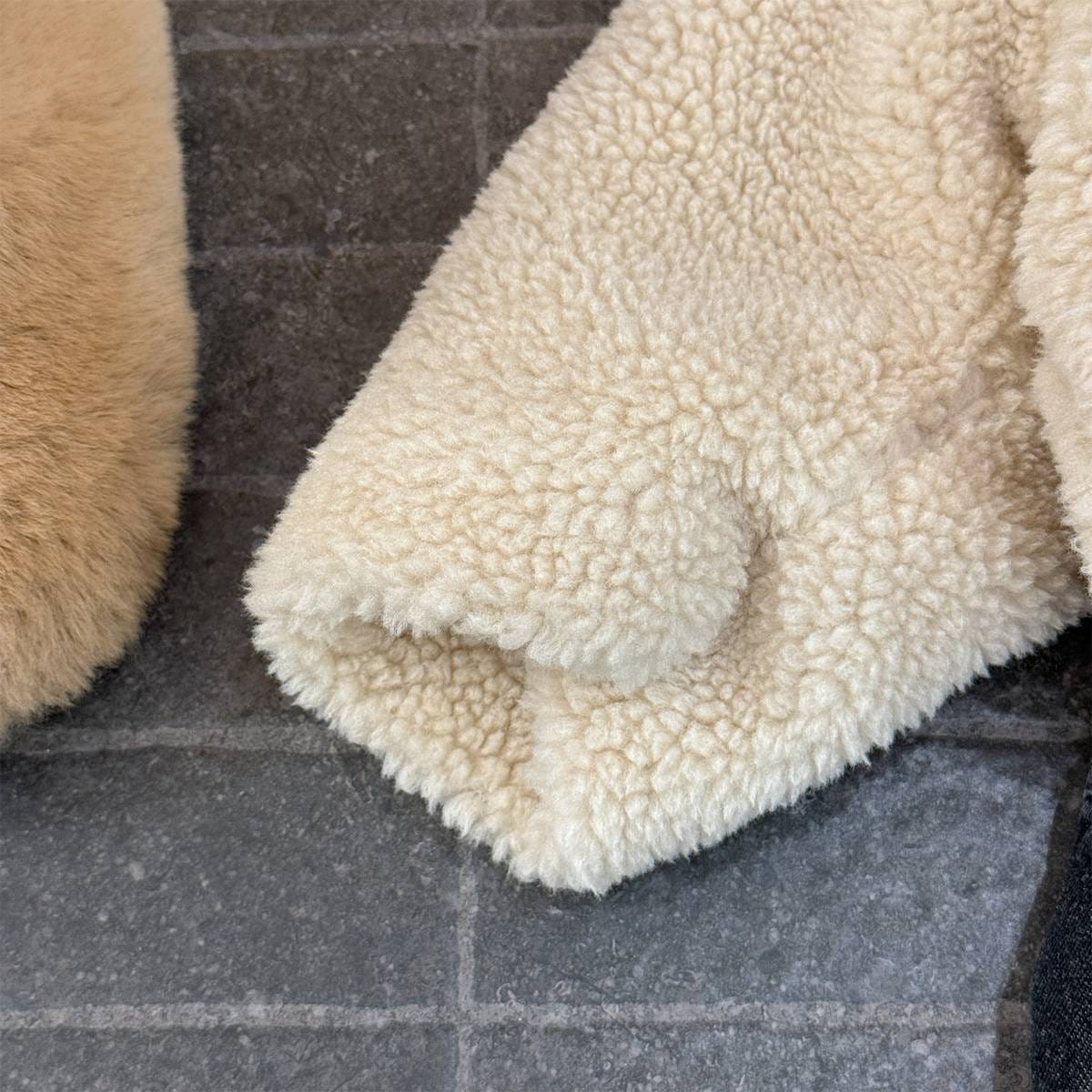 ショートコート・ジャケット・ジャンパー シープボアジャケット 2点セット もこもこアウター ビッグポケット マフラーセット【mh0011408】