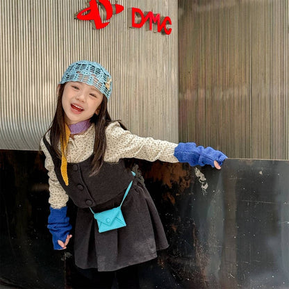 ノースリーブセットアップ キャミソールトップス+スカートセットアップ 2点セット ウール調素材【mh0011413】