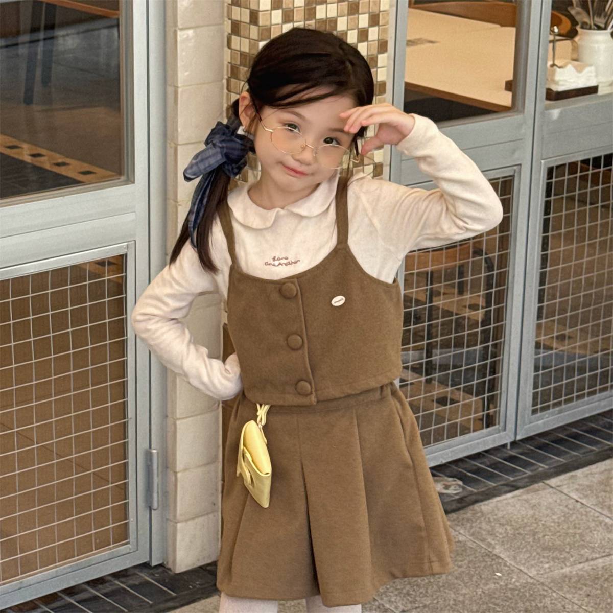 ノースリーブセットアップ キャミソールトップス+スカートセットアップ 2点セット ウール調素材【mh0011413】