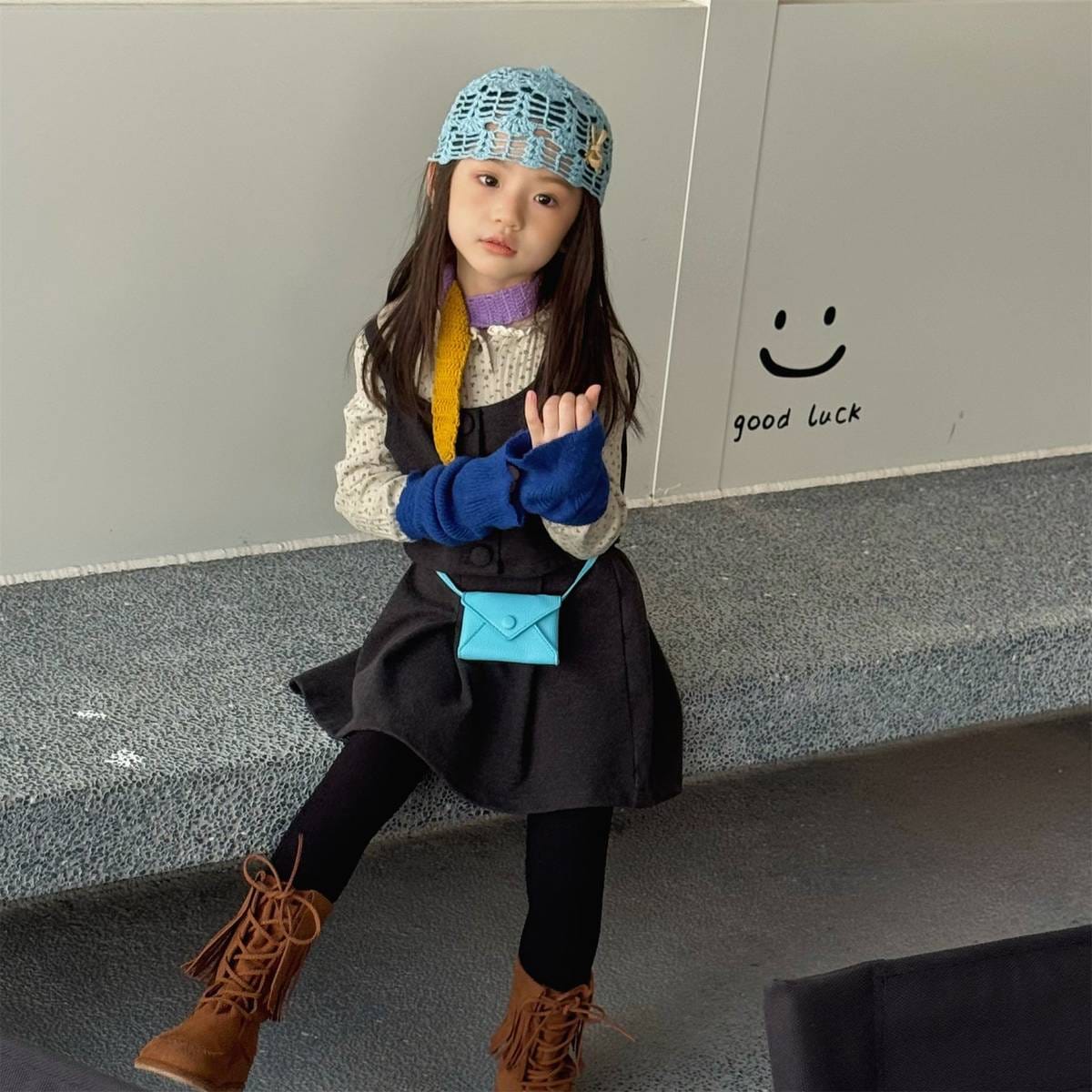 ノースリーブセットアップ キャミソールトップス+スカートセットアップ 2点セット ウール調素材【mh0011413】