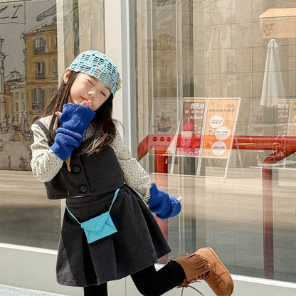 ノースリーブセットアップ キャミソールトップス+スカートセットアップ 2点セット ウール調素材【mh0011413】