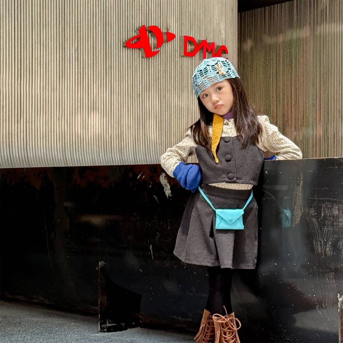 ノースリーブセットアップ キャミソールトップス+スカートセットアップ 2点セット ウール調素材【mh0011413】