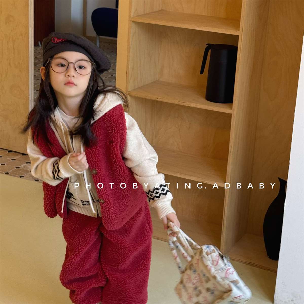 ノースリーブセットアップ シープボアベスト+ロングパンツ 2点セット もこもこセットアップ【mh0011433】