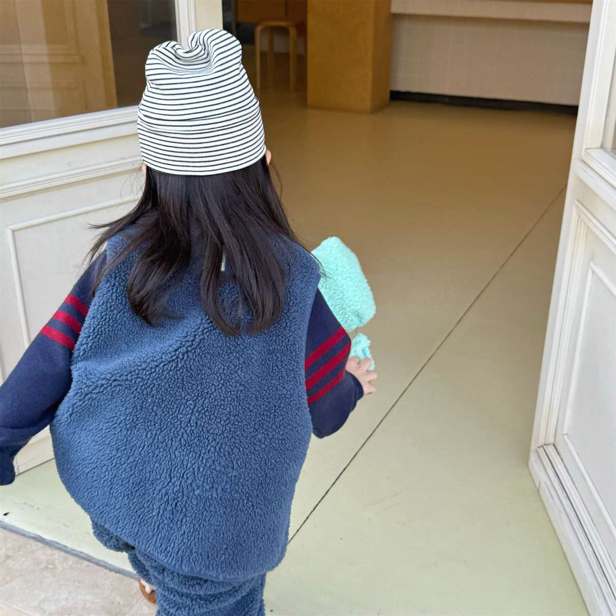 ノースリーブセットアップ シープボアベスト+ロングパンツ 2点セット もこもこセットアップ【mh0011433】