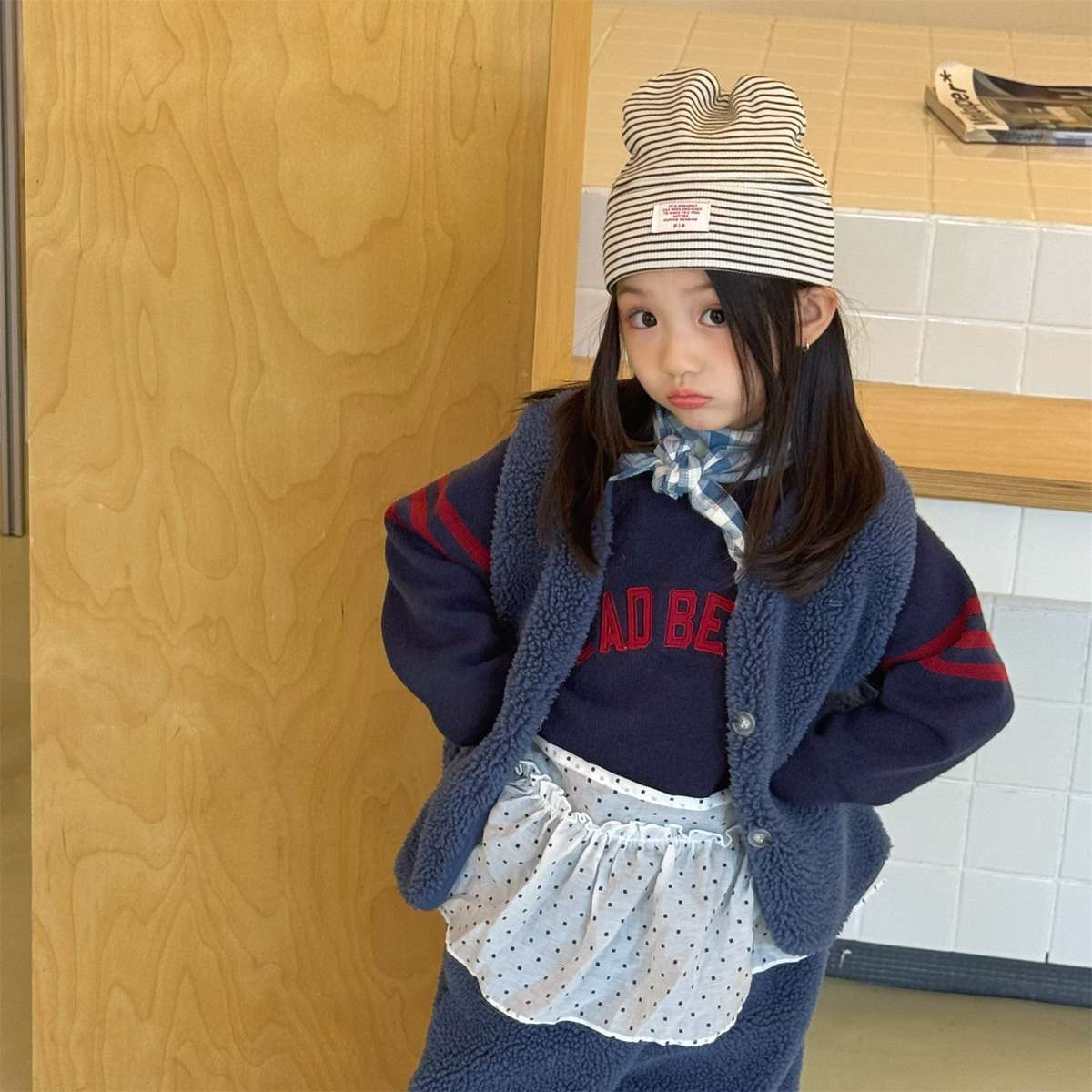 ノースリーブセットアップ シープボアベスト+ロングパンツ 2点セット もこもこセットアップ【mh0011433】