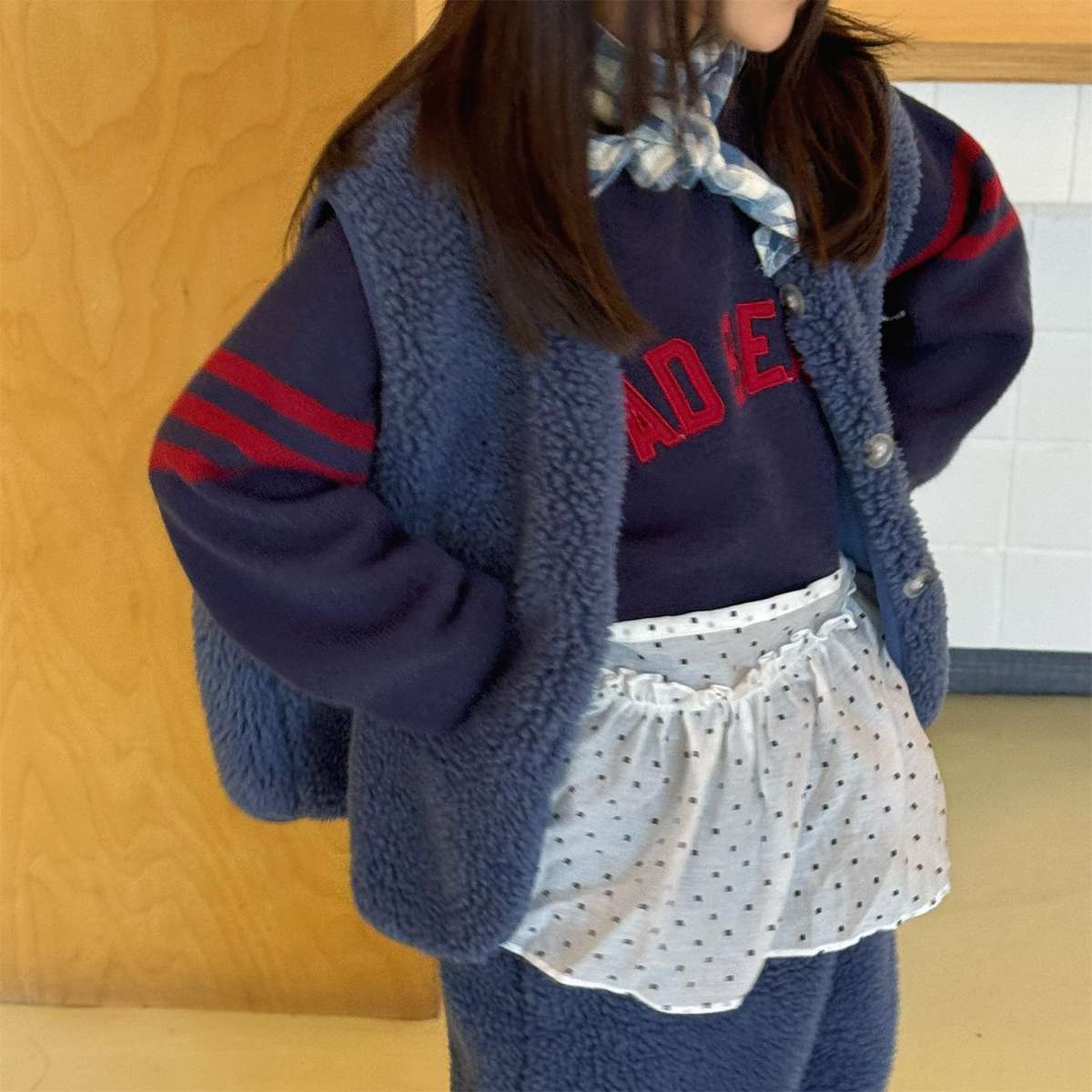 ノースリーブセットアップ シープボアベスト+ロングパンツ 2点セット もこもこセットアップ【mh0011433】