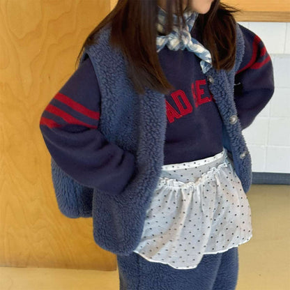 ノースリーブセットアップ シープボアベスト+ロングパンツ 2点セット もこもこセットアップ【mh0011433】