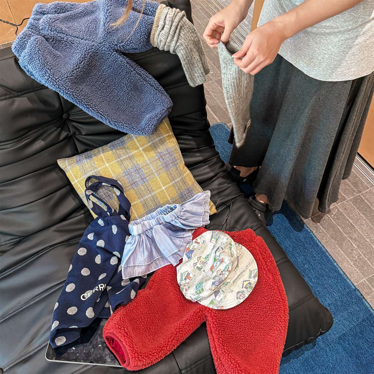 ノースリーブセットアップ シープボアベスト+ロングパンツ 2点セット もこもこセットアップ【mh0011433】