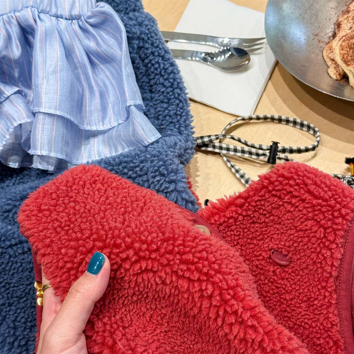 ノースリーブセットアップ シープボアベスト+ロングパンツ 2点セット もこもこセットアップ【mh0011433】