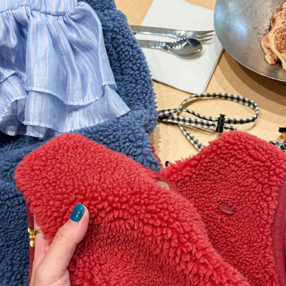 ノースリーブセットアップ シープボアベスト+ロングパンツ 2点セット もこもこセットアップ【mh0011433】