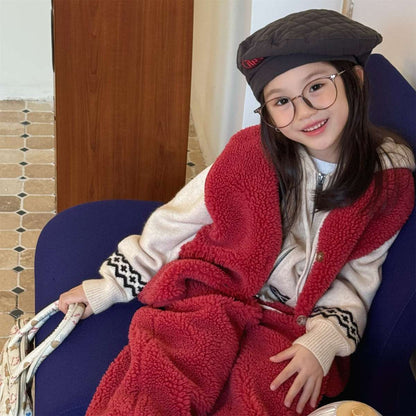 ノースリーブセットアップ シープボアベスト+ロングパンツ 2点セット もこもこセットアップ【mh0011433】