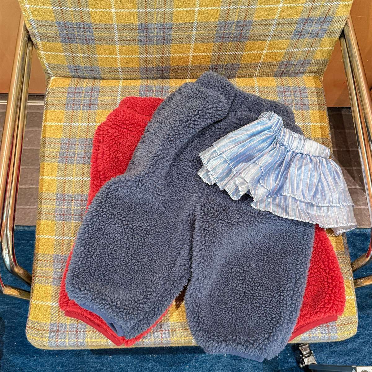 ノースリーブセットアップ シープボアベスト+ロングパンツ 2点セット もこもこセットアップ【mh0011433】