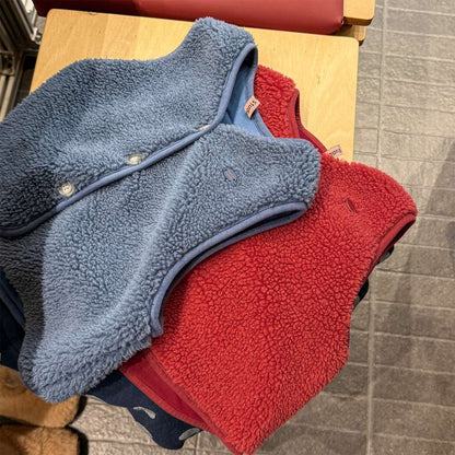 ノースリーブセットアップ シープボアベスト+ロングパンツ 2点セット もこもこセットアップ【mh0011433】