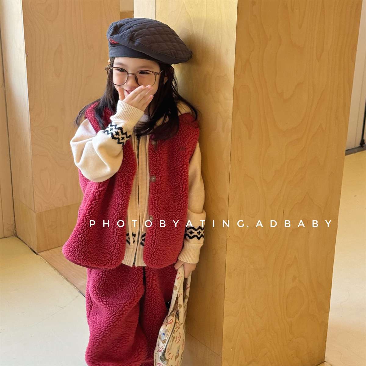 ノースリーブセットアップ シープボアベスト+ロングパンツ 2点セット もこもこセットアップ【mh0011433】