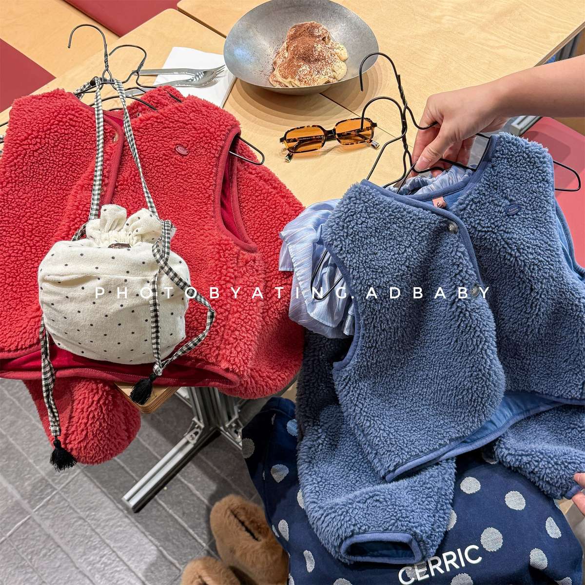 ノースリーブセットアップ シープボアベスト+ロングパンツ 2点セット もこもこセットアップ【mh0011433】