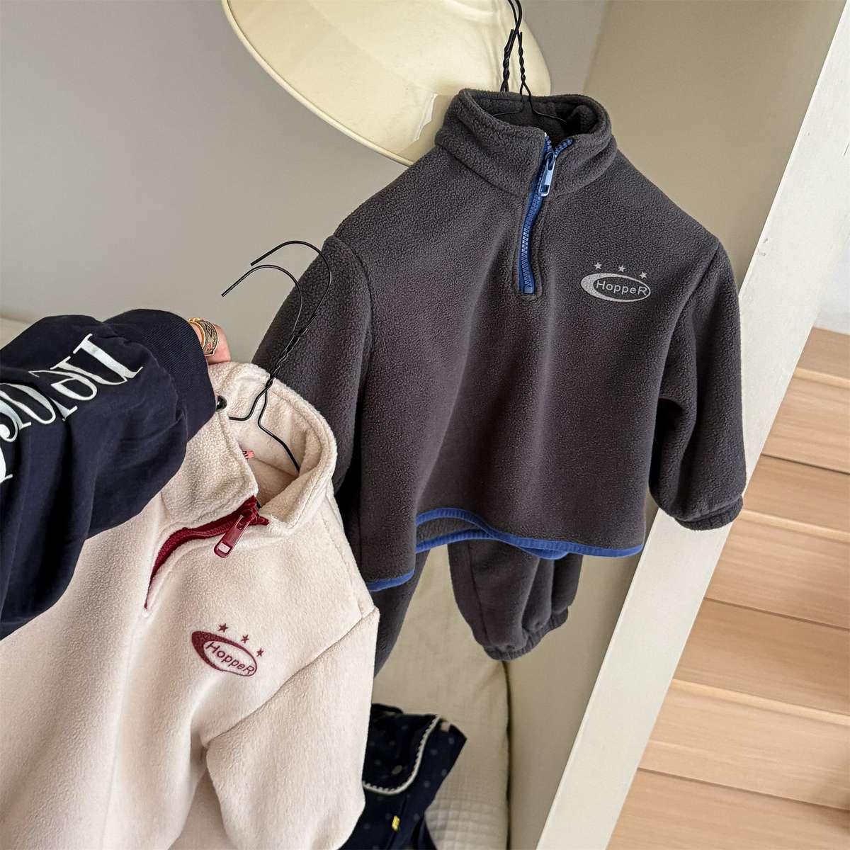 長袖セットアップ 長袖フリースジャケット+ロングパンツ 2点セット もこもこセットアップ【mh0011434】