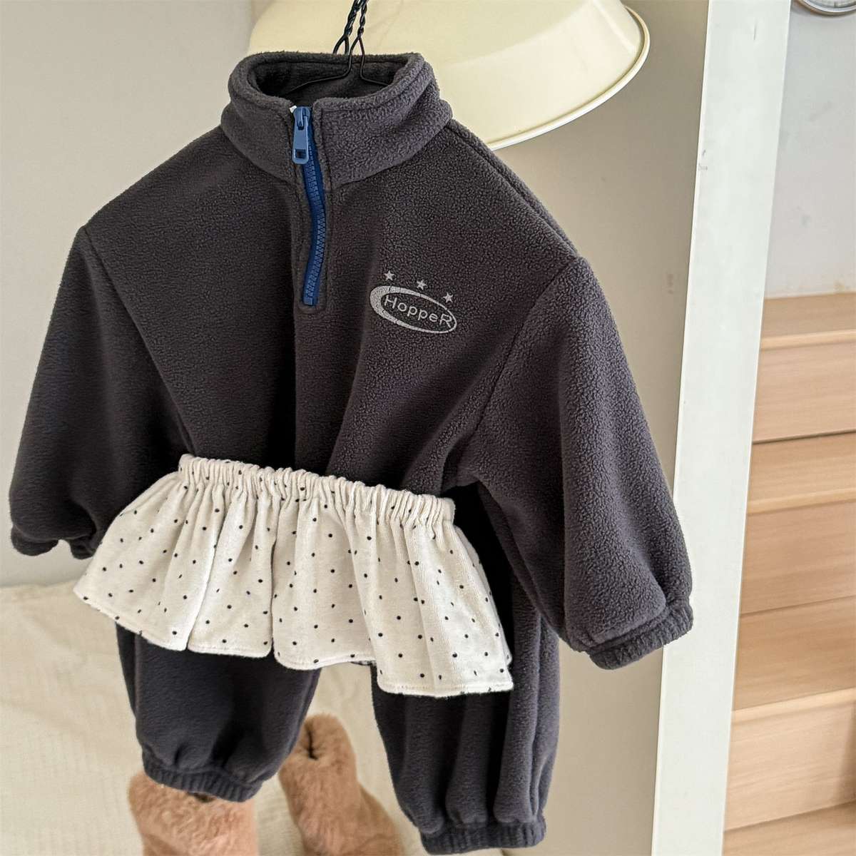 長袖セットアップ 長袖フリースジャケット+ロングパンツ 2点セット もこもこセットアップ【mh0011434】