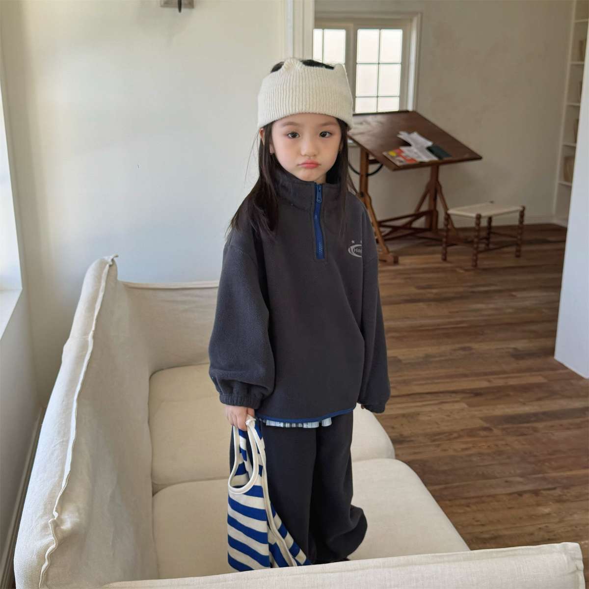 長袖セットアップ 長袖フリースジャケット+ロングパンツ 2点セット もこもこセットアップ【mh0011434】