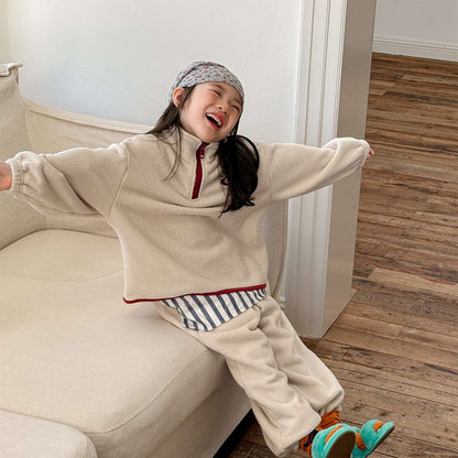 長袖セットアップ 長袖フリースジャケット+ロングパンツ 2点セット もこもこセットアップ【mh0011434】