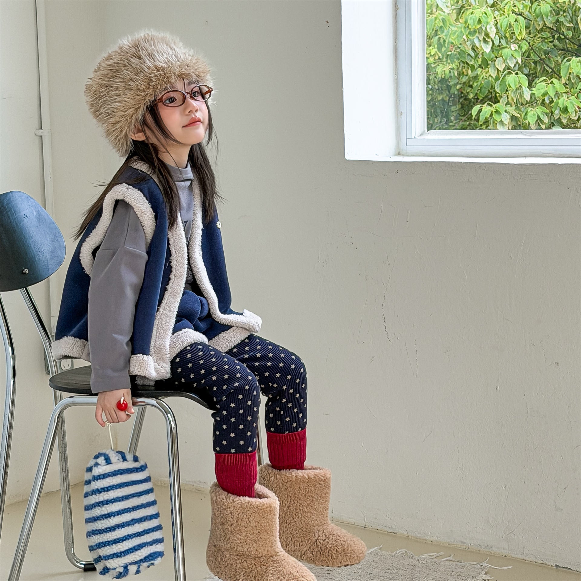 ノースリーブセットアップ 裏ボアセットアップ 2点セット ベスト+ショートパンツ【mh0011906】