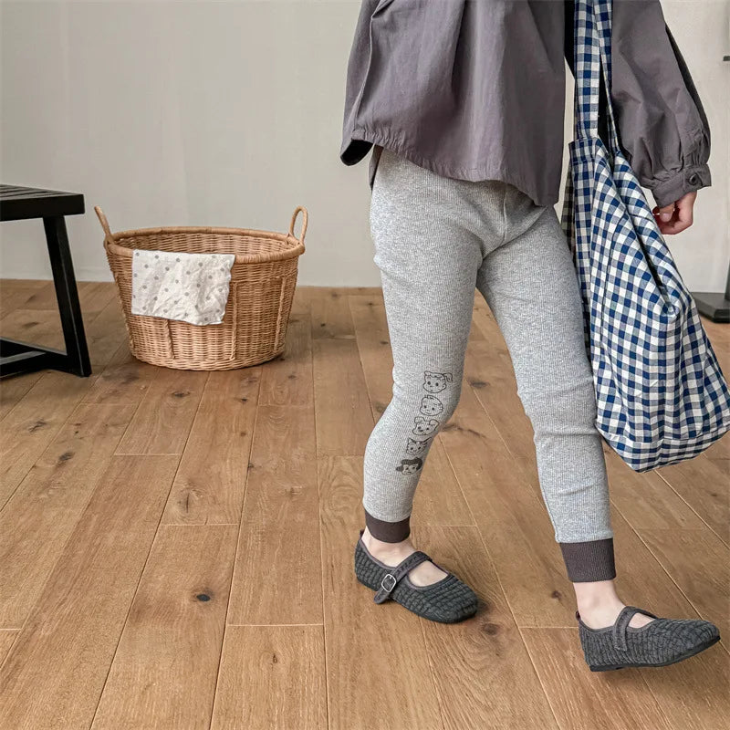 レギンスパンツ キッズパンツ ロゴプリント柄 レギンスパンツ 3カラー【mh0003974】