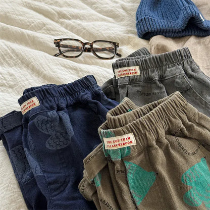 ロングパンツ・スウェットパンツ キッズパンツ ルーズワイドルーズパンツ プリント柄 3カラー【mh0006606】