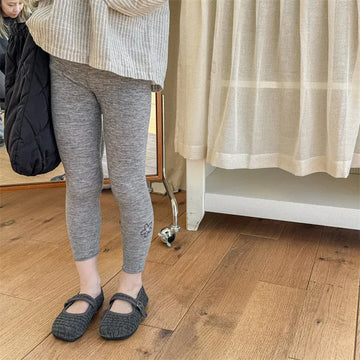 レギンスパンツ キッズパンツ フラワーワンポイントプリントレギンスパンツ 3カラー【mh0006866】