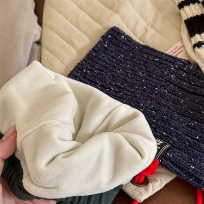 レギンスパンツ キッズパンツ レターロゴボーダープリント裏フリースレギンスパンツ 3カラー【mh0007546】