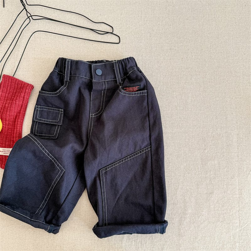 ロングパンツ・スウェットパンツ 6005 navy blue / 80cm キッズパンツ ステッチルーズロングカジュアルパンツ【mh0008982】