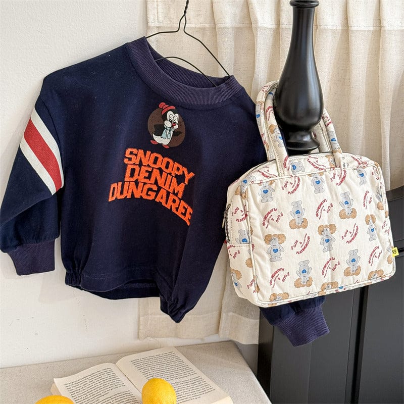 トレーナー・フーディ 6032 blue / 80cm キッズトップス レターロゴ刺繍プリント長袖スウェットシャツ【mh0008997】