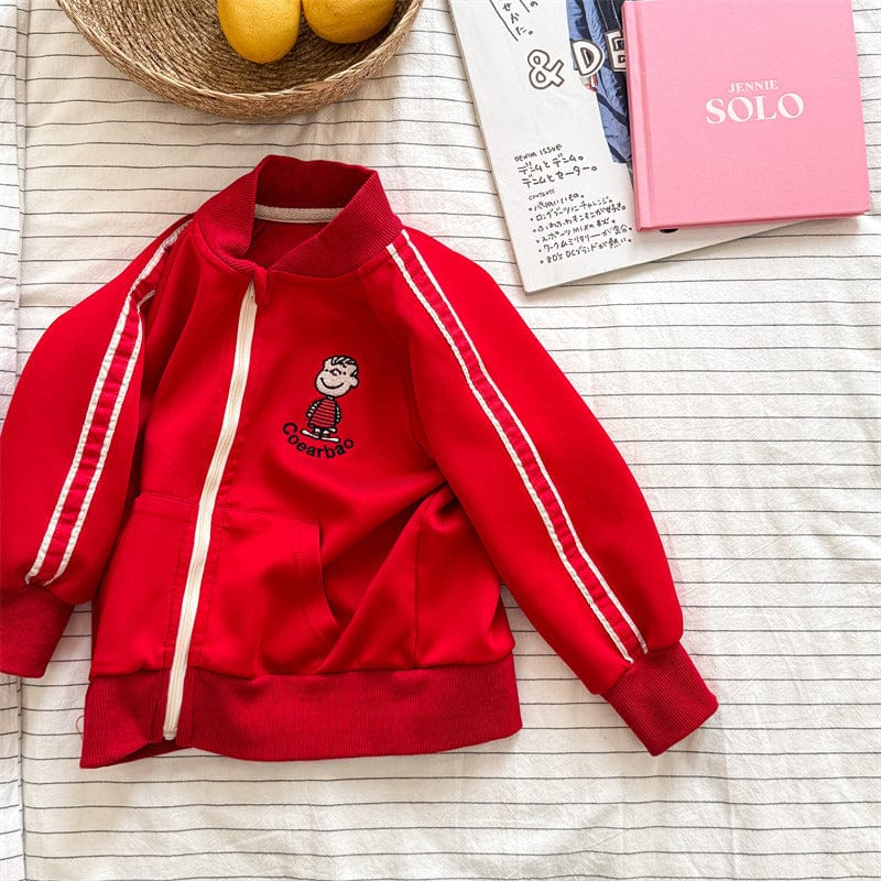 カーディガン・パーカー 6057 red / 80cm キッズトップス サイドラインジップアップスウェットジャージ【mh0008987】