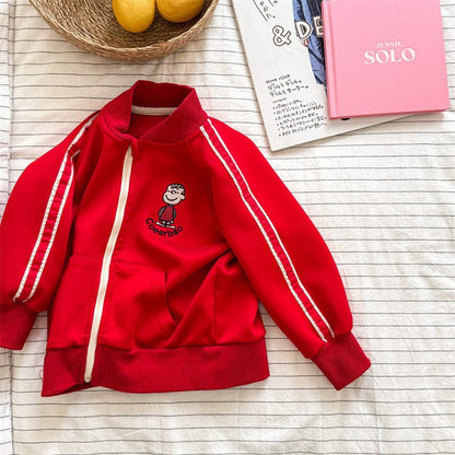 カーディガン・パーカー 6057 red / 80cm キッズトップス サイドラインジップアップスウェットジャージ【mh0008987】