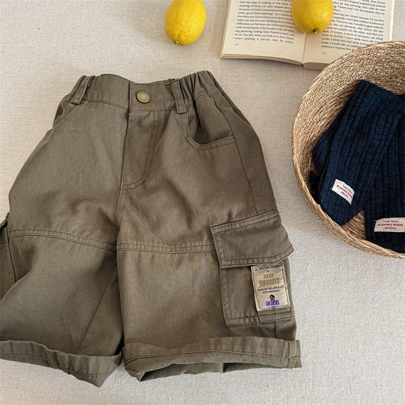 ロングパンツ・スウェットパンツ Army Green / 80cm キッズパンツ シンプルクロップドカーゴパンツ【mh0009011】