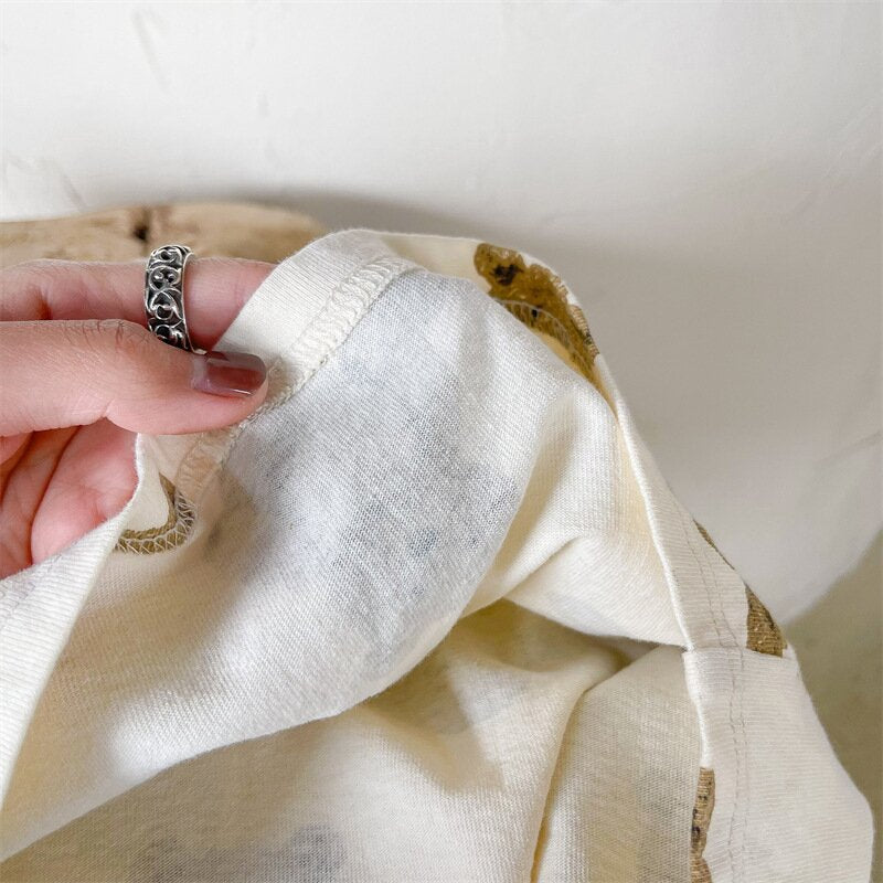 半袖セットアップ Bear Print T-Shirt & Shorts Set くまプリント Tシャツ ショートパンツセット【mh0012146】