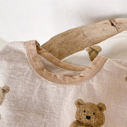 半袖セットアップ Bear Print T-Shirt & Shorts Set くまプリント Tシャツ ショートパンツセット【mh0012146】