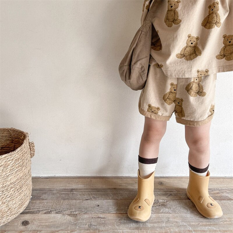 半袖セットアップ Bear Print T-Shirt & Shorts Set くまプリント Tシャツ ショートパンツセット【mh0012146】