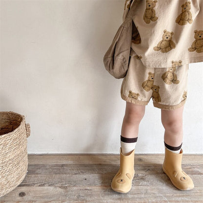 半袖セットアップ Bear Print T-Shirt & Shorts Set くまプリント Tシャツ ショートパンツセット【mh0012146】