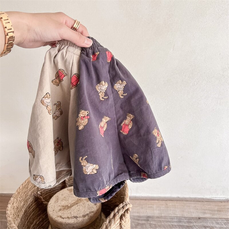 ハーフパンツ・ショートパンツ Bear Print Track Shorts くまプリント トラックショートパンツ【mh0012147】