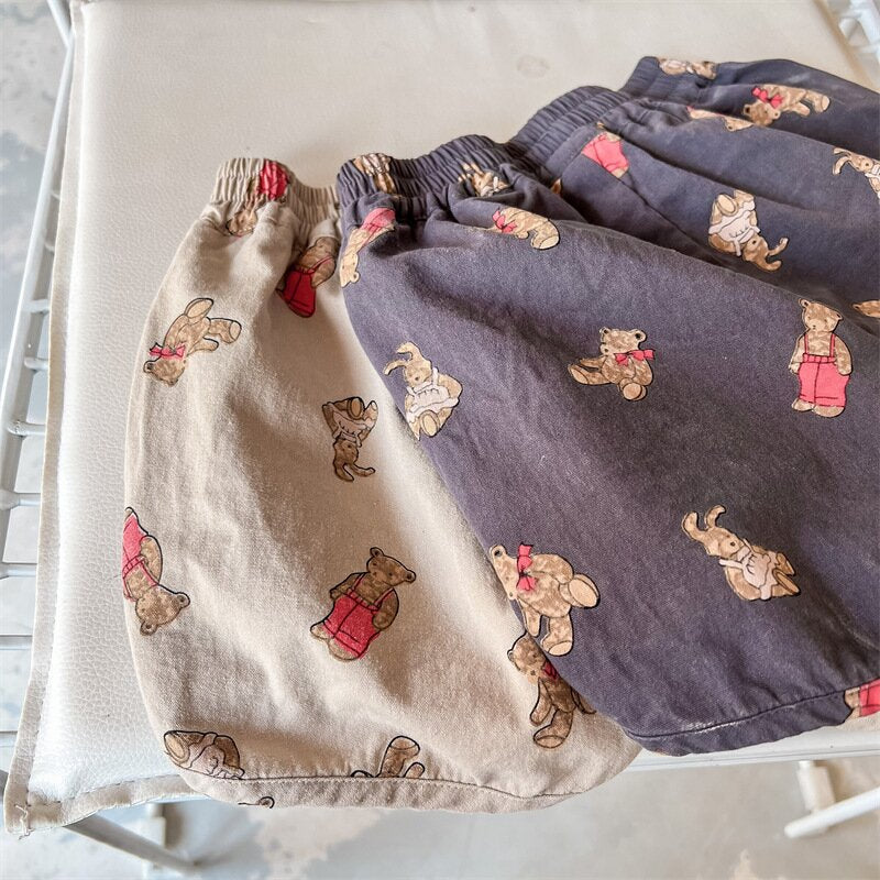 ハーフパンツ・ショートパンツ Bear Print Track Shorts くまプリント トラックショートパンツ【mh0012147】