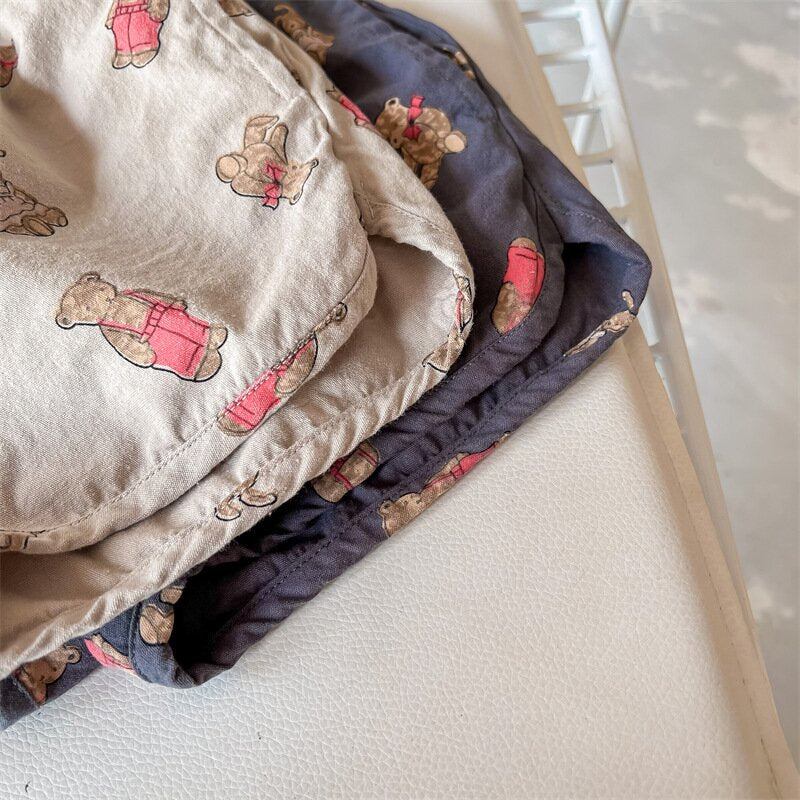 ハーフパンツ・ショートパンツ Bear Print Track Shorts くまプリント トラックショートパンツ【mh0012147】