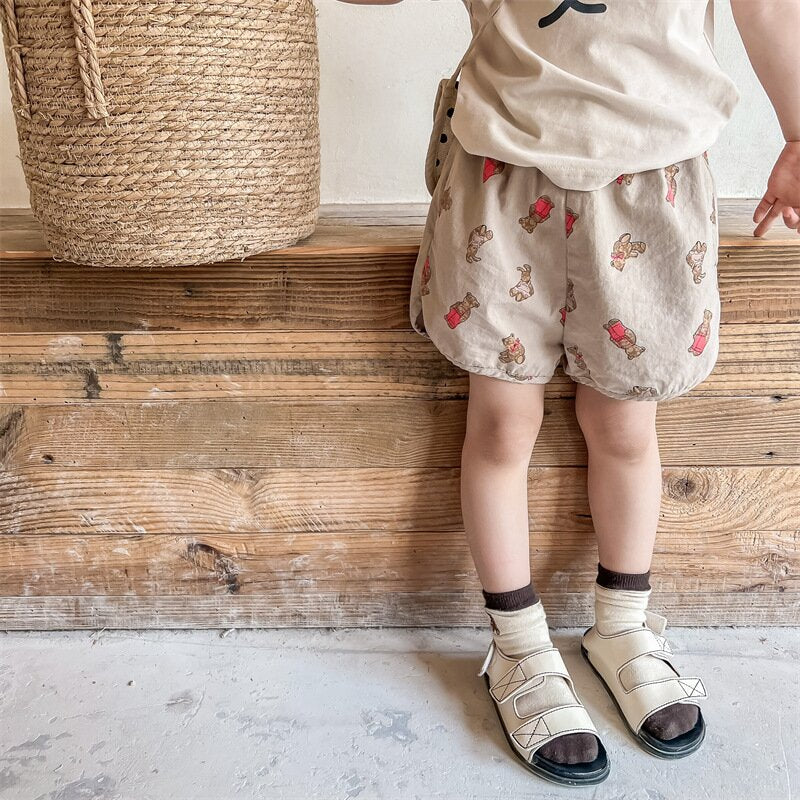 ハーフパンツ・ショートパンツ Bear Print Track Shorts くまプリント トラックショートパンツ【mh0012147】