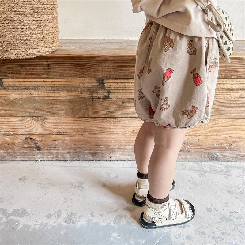 ハーフパンツ・ショートパンツ Bear Print Track Shorts くまプリント トラックショートパンツ【mh0012147】