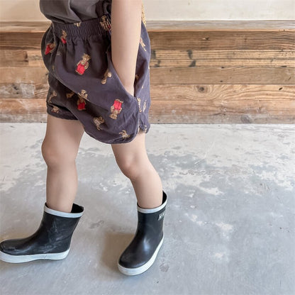 ハーフパンツ・ショートパンツ Bear Print Track Shorts くまプリント トラックショートパンツ【mh0012147】