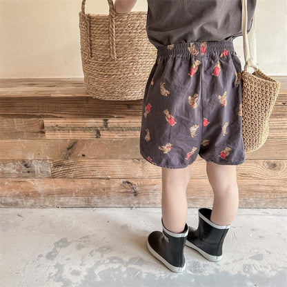 ハーフパンツ・ショートパンツ Bear Print Track Shorts くまプリント トラックショートパンツ【mh0012147】