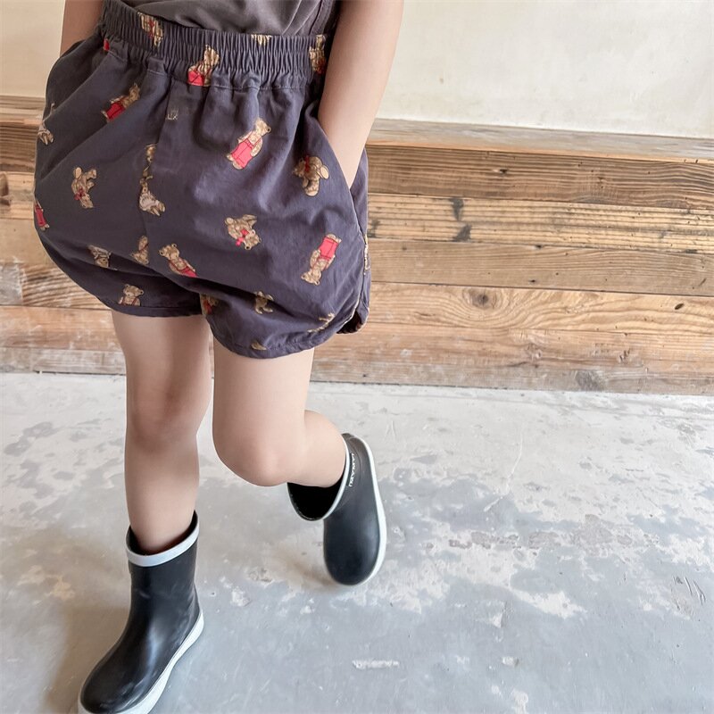 ハーフパンツ・ショートパンツ Bear Print Track Shorts くまプリント トラックショートパンツ【mh0012147】
