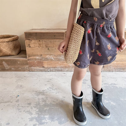 ハーフパンツ・ショートパンツ Bear Print Track Shorts くまプリント トラックショートパンツ【mh0012147】