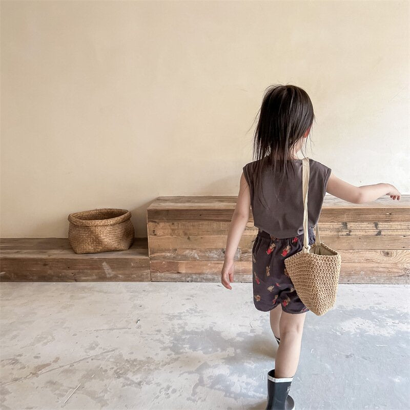 ハーフパンツ・ショートパンツ Bear Print Track Shorts くまプリント トラックショートパンツ【mh0012147】