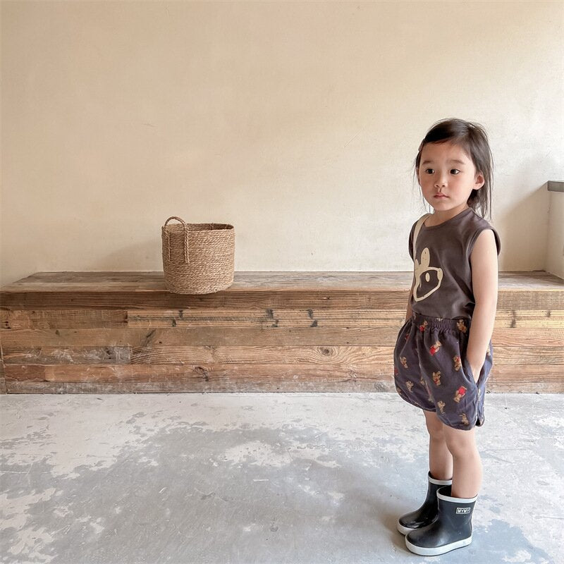 ハーフパンツ・ショートパンツ Bear Print Track Shorts くまプリント トラックショートパンツ【mh0012147】